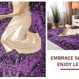 Ultra Soft Area Rug, Non Slip, Stain Resistant, Washable Area Rugs for Living Room, Bedroom, Artistic Abstract Medallion Design(Purple)