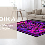Ultra Soft Area Rug, Non Slip, Stain Resistant, Washable Area Rugs for Living Room, Bedroom, Electric UV Reactive Geometric Style(Purple)