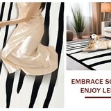 Ultra Soft Area Rug, Non Slip, Stain Resistant, Washable Area Rugs for Living Room, Bedroom, Vibrant Abstract Animal Print Inspiration(Black)