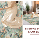 Ultra Soft Area Rug, Non Slip, Stain Resistant, Washable Area Rugs for Living Room, Bedroom, Sage Green Vintage Floral Aesthetic(Beige)