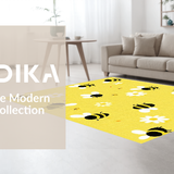 Ultra Soft Area Rug, Non Slip, Stain Resistant, Washable Area Rugs for Living Room, Bedroom, Nature-Infused Black and Yellow Style(Yellow)