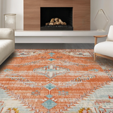 Ultra Soft Area Rug, Non Slip, Stain Resistant, Washable Area Rugs for Living Room, Bedroom, Luxurious Abstract Terracotta Hues(Orange)