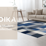 Ultra Soft Area Rug, Non Slip, Stain Resistant, Washable Area Rugs for Living Room, Bedroom, Urban Navy Geometry Touch(Blue)