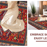 Ultra Soft Area Rug, Non Slip, Stain Resistant, Washable Area Rugs for Living Room, Bedroom, Dynamic Colorful Woven Ensemble(Red)