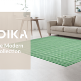 Ultra Soft Area Rug, Non Slip, Stain Resistant, Washable Area Rugs for Living Room, Bedroom, Serene Modern Linear Pattern Fusion(Green)