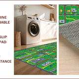 Ultra Soft Area Rug, Non Slip, Stain Resistant, Washable Area Rugs for Living Room, Bedroom, Colorful Children’s Adventure Motif(Green)