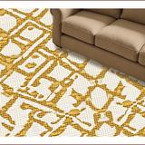 Ultra Soft Area Rug, Non Slip, Stain Resistant, Washable Area Rugs for Living Room, Bedroom, Marble Border Elegant(Gold)