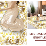 Ultra Soft Area Rug, Non Slip, Stain Resistant, Washable Area Rugs for Living Room, Bedroom, Vintage Medallion Charm(Gold)