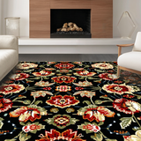 Delightful Low Pile Blooming Design(Black)