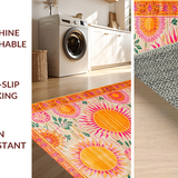 Ultra Soft Area Rug, Non Slip, Stain Resistant, Washable Area Rugs for Living Room, Bedroom, Lively Color-Drenched Artistic Flair(Orange)