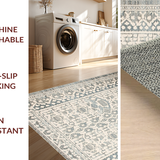 Ultra Soft Area Rug, Non Slip, Stain Resistant, Washable Area Rugs for Living Room, Bedroom, Chic Taupe Geometric Motif(Gray)