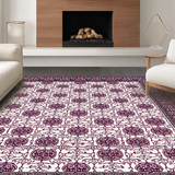 Ultra Soft Area Rug, Non Slip, Stain Resistant, Washable Area Rugs for Living Room, Bedroom, Contemporary Ogee Pattern Fusion(Purple)