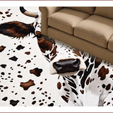 Ultra Soft Area Rug, Non Slip, Stain Resistant, Washable Area Rugs for Living Room, Bedroom, Rustic Faux Cowhide Decor for Small Spaces(White)