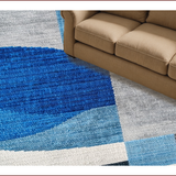 Ultra Soft Area Rug, Non Slip, Stain Resistant, Washable Area Rugs for Living Room, Bedroom, Modern Abstract Easy Care Living Room(Blue)
