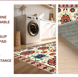 Ultra Soft Area Rug, Non Slip, Stain Resistant, Washable Area Rugs for Living Room, Bedroom, Neutral Cream Floral Nursery Stain-Resistant Carpet(Beige)