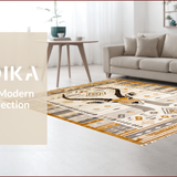 Ultra Soft Area Rug, Non Slip, Stain Resistant, Washable Area Rugs for Living Room, Bedroom, Chic Neutral Animal Motif(Beige)