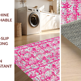 Ultra Soft Area Rug, Non Slip, Stain Resistant, Washable Area Rugs for Living Room, Bedroom, Preppy Pink Bow Pattern Decorator Area Rug(Pink)