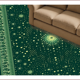 Ultra Soft Area Rug, Non Slip, Stain Resistant, Washable Area Rugs for Living Room, Bedroom, Mystical Celestial Cat(Green)