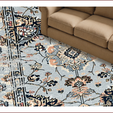 Ultra Soft Area Rug, Non Slip, Stain Resistant, Washable Area Rugs for Living Room, Bedroom, Soft Vintage Floral Living Room Rug(Gray)