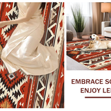 Ultra Soft Area Rug, Non Slip, Stain Resistant, Washable Area Rugs for Living Room, Bedroom, Dynamic Tiled Ethnic Motif(Red)