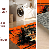 Ultra Soft Area Rug, Non Slip, Stain Resistant, Washable Area Rugs for Living Room, Bedroom, Vivid Warm Tones Animal Print(Orange)