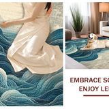 Ultra Soft Area Rug, Non Slip, Stain Resistant, Washable Area Rugs for Living Room, Bedroom, Coastal Sea Monster Tentacle Carpet(Blue)
