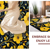 Ultra Soft Area Rug, Non Slip, Stain Resistant, Washable Area Rugs for Living Room, Bedroom, Artistic Modern Flower Pattern(Yellow)