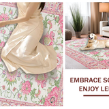 Ultra Soft Area Rug, Non Slip, Stain Resistant, Washable Area Rugs for Living Room, Bedroom, Stylish Distressed Floral Touch(Pink)