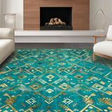 Vibrant Teal Ethnic Texture(Blue)