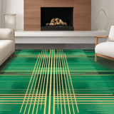 Ultra Soft Area Rug, Non Slip, Stain Resistant, Washable Area Rugs for Living Room, Bedroom, Emerald Geometric Luxe Display(Green)