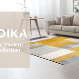 Ultra Soft Area Rug, Non Slip, Stain Resistant, Washable Area Rugs for Living Room, Bedroom, Sophisticated Muted Color Harmony(Gold)