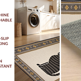 Ultra Soft Area Rug, Non Slip, Stain Resistant, Washable Area Rugs for Living Room, Bedroom, Elegant Artistic Sleepy Cat Theme(Gray)