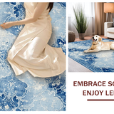 Ultra Soft Area Rug, Non Slip, Stain Resistant, Washable Area Rugs for Living Room, Bedroom, Adorable Non Slip Shower Carpet With Dreamy Bow And Scalloped Edges(Blue)