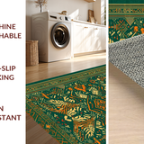Ultra Soft Area Rug, Non Slip, Stain Resistant, Washable Area Rugs for Living Room, Bedroom, Vintage Animal Print Aesthetic(Green)