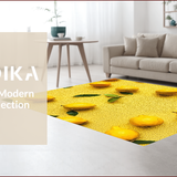 Ultra Soft Area Rug, Non Slip, Stain Resistant, Washable Area Rugs for Living Room, Bedroom, Vibrant Lemon Pattern Bathroom Non-Slip Rug(Yellow)