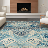 Artistic Woven Geometric Motif(Blue)