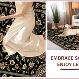 Ultra Soft Area Rug, Non Slip, Stain Resistant, Washable Area Rugs for Living Room, Bedroom, Ultra-Thin Non-Slip Dining Room Area Rug(Black)