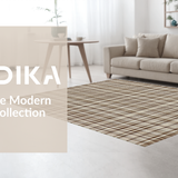 Ultra Soft Area Rug, Non Slip, Stain Resistant, Washable Area Rugs for Living Room, Bedroom, Sophisticated Vintage Checkered Appeal(Brown)