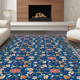 Chic Modern Abstract Floral Fusion(Blue)