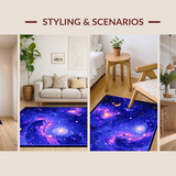 Ultra Soft Area Rug, Non Slip, Stain Resistant, Washable Area Rugs for Living Room, Bedroom, Charming Astral Theme Expression(Purple)