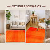 Ultra Soft Area Rug, Non Slip, Stain Resistant, Washable Area Rugs for Living Room, Bedroom, Contemporary Rich Orange Aesthetic(Orange)