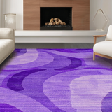 Ultra Soft Area Rug, Non Slip, Stain Resistant, Washable Area Rugs for Living Room, Bedroom, Playful Lavender Abstract Wave(Purple)
