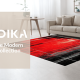 Ultra Soft Area Rug, Non Slip, Stain Resistant, Washable Area Rugs for Living Room, Bedroom, Lively Soft Textured Beat Design(Red)