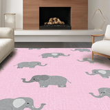 Ultra Soft Area Rug, Non Slip, Stain Resistant, Washable Area Rugs for Living Room, Bedroom, Vibrant Pink Animal Theme Decor(Pink)