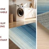 Ultra Soft Area Rug, Non Slip, Stain Resistant, Washable Area Rugs for Living Room, Bedroom, Soft Striped Area Rug: Contemporary Ombre Carpet(Blue)