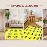 Ultra Soft Area Rug, Non Slip, Stain Resistant, Washable Area Rugs for Living Room, Bedroom, Lively Transitional Honey Pattern(Yellow)