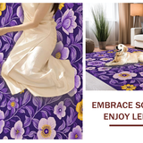 Ultra Soft Area Rug, Non Slip, Stain Resistant, Washable Area Rugs for Living Room, Bedroom, Luxurious Vibrant Garden Style(Purple)