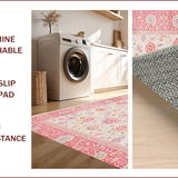 Ultra Soft Area Rug, Non Slip, Stain Resistant, Washable Area Rugs for Living Room, Bedroom, Chic Blush Pink Floral Motif(Pink)