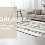 Ultra Soft Area Rug, Non Slip, Stain Resistant, Washable Area Rugs for Living Room, Bedroom, Boho Chic Black & White Area Rug:  Layered Welcome Mat(Gray)