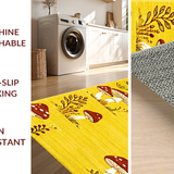 Ultra Soft Area Rug, Non Slip, Stain Resistant, Washable Area Rugs for Living Room, Bedroom, Vibrant Quirky Nature Motif(Yellow)